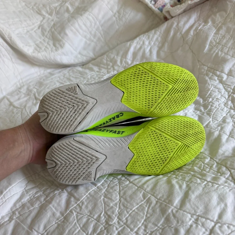Adidas X Crazyfast.4 Indoor Soccer Shoes Lucid Lemon Black Men 4 Women 5.5